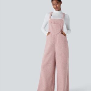 HALARA Soft Pink Teddy Jumpsuit with adjustable straps L